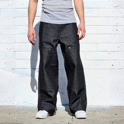 Neo Blue Double Knee Baggy Jeans