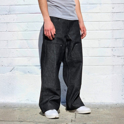 Neo Blue Double Knee Baggy Jeans